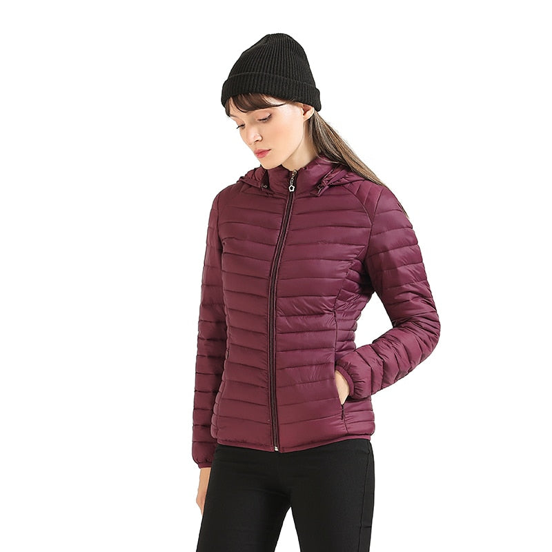 Jaqueta Feminina Puffer com Capuz