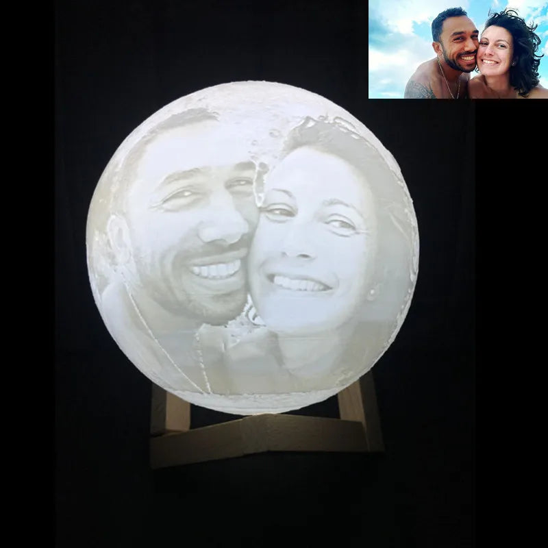 Lâmpada de lua fotográfica luz de foto 3D personalizada