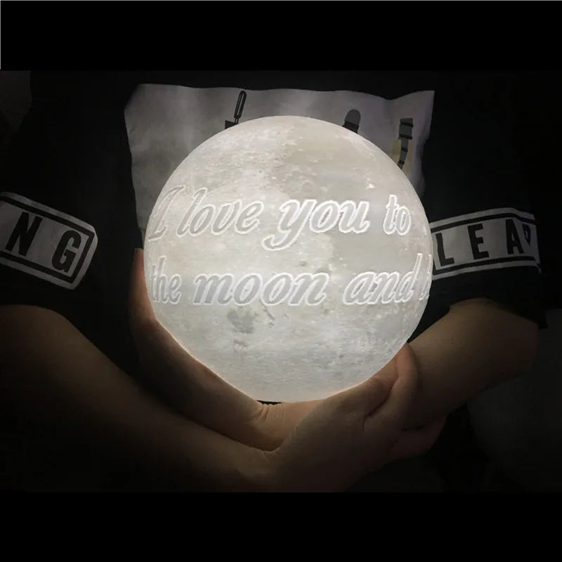 Lâmpada de lua fotográfica luz de foto 3D personalizada