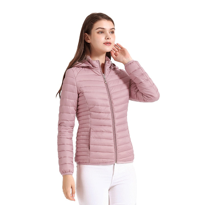 Jaqueta Feminina Puffer com Capuz