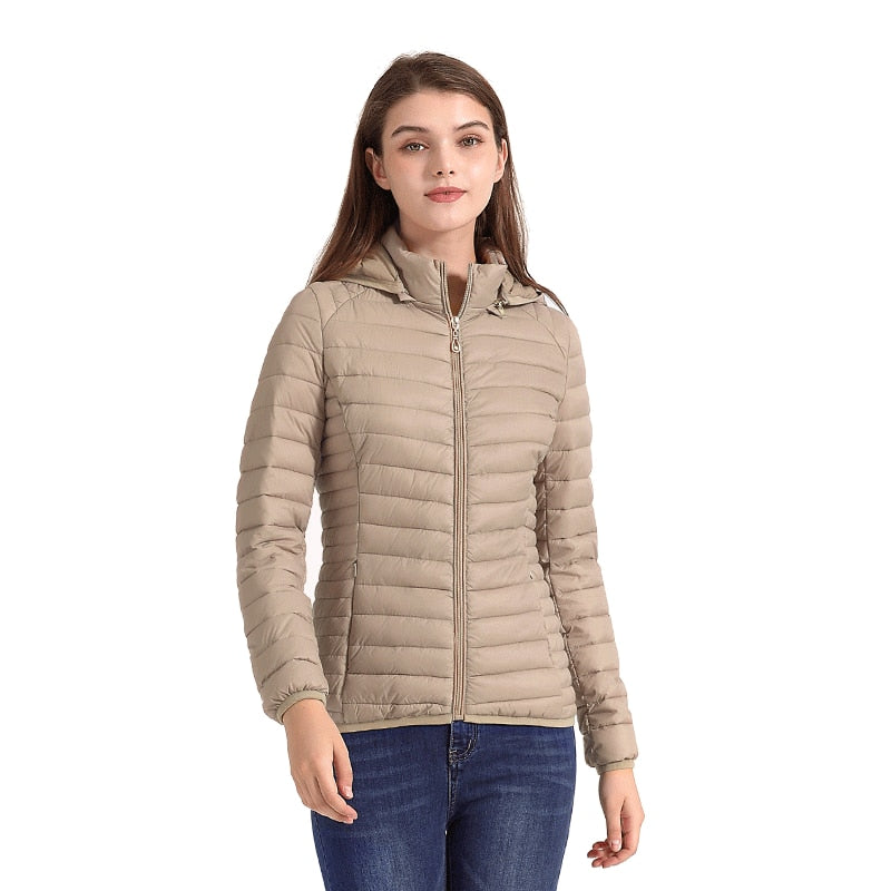 Jaqueta Feminina Puffer com Capuz