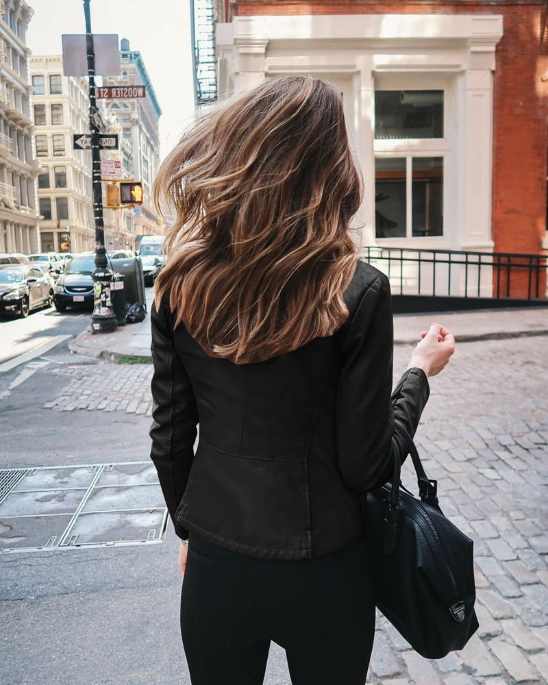 Jaqueta de Couro Feminina Zara