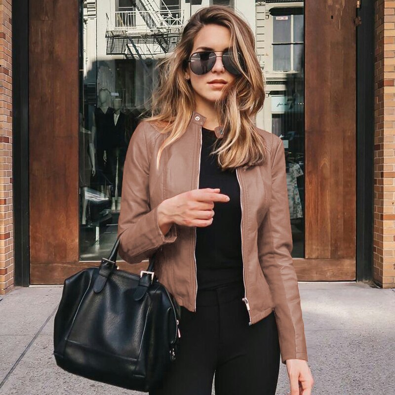 Jaqueta de Couro Feminina Zara