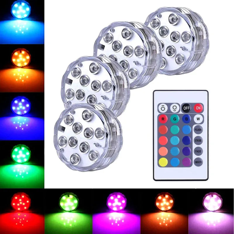 Kit Luminárias de Piscina RGB - Sem Fio Com Controle Remoto