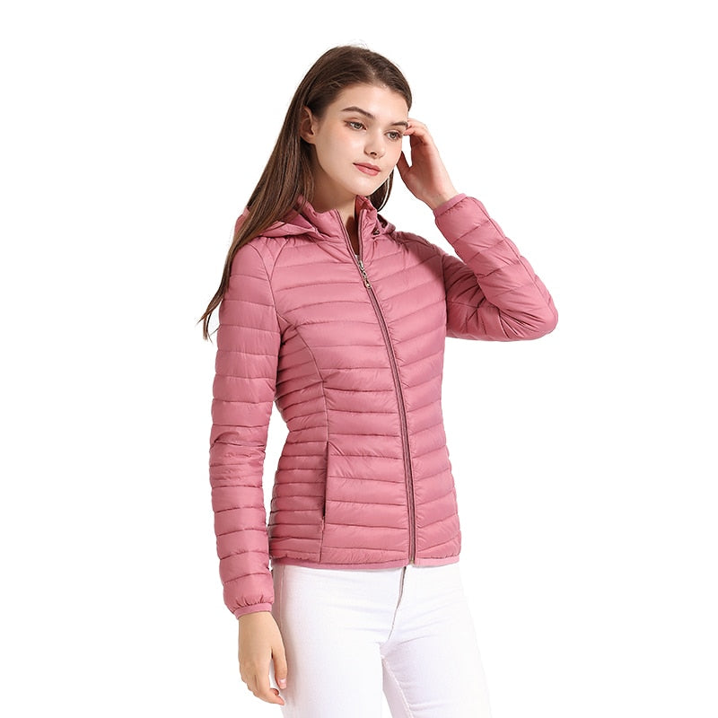 Jaqueta Feminina Puffer com Capuz