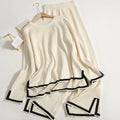 Conjunto de lã macio Calça e Blusa manga longa de gola alta Noruega