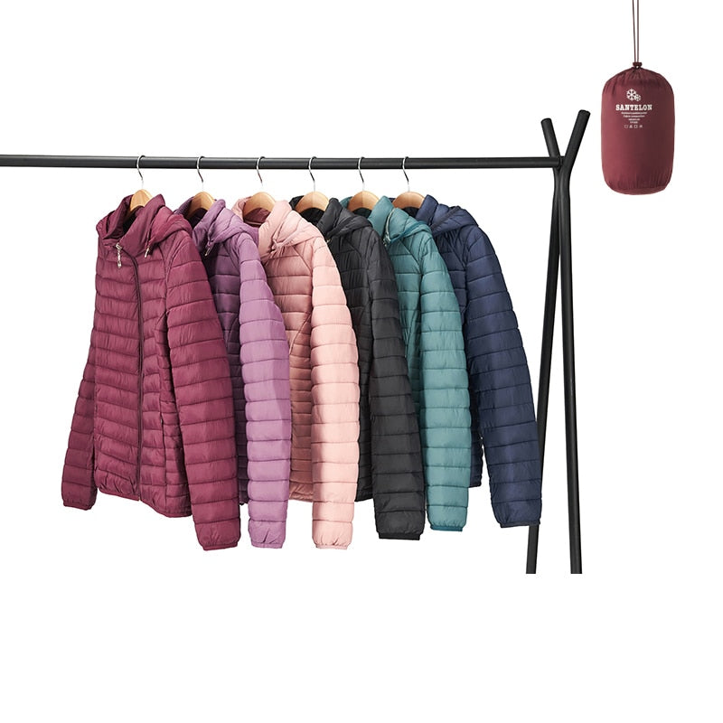 Jaqueta Feminina Puffer com Capuz