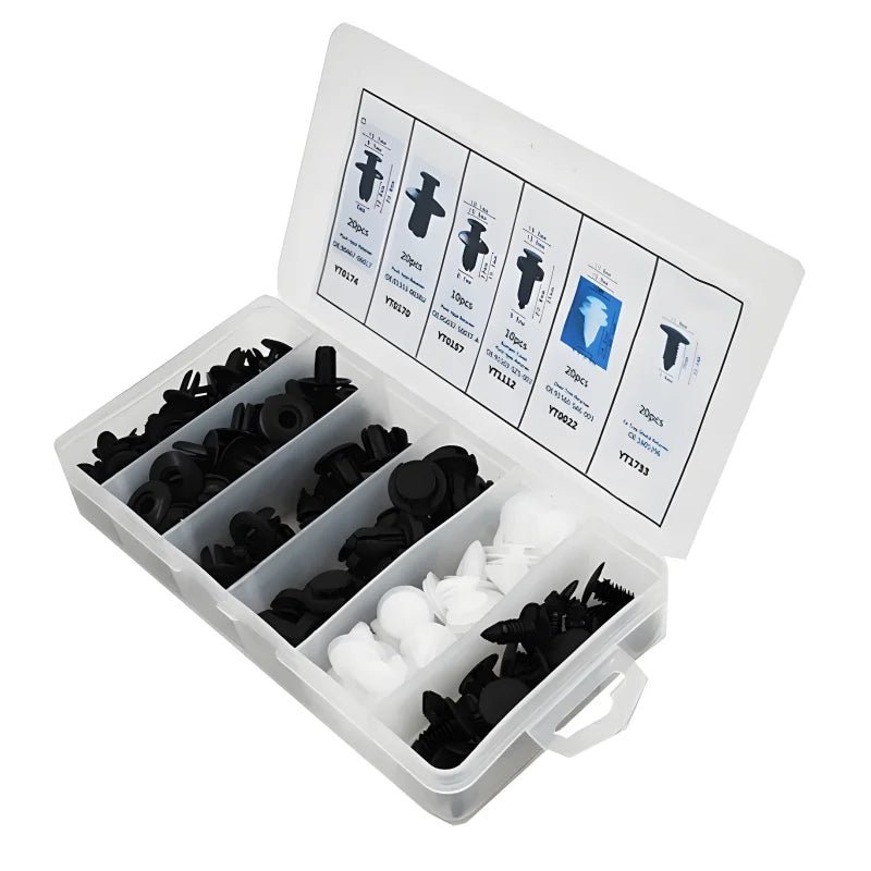 Kit com 100 Parafusos Fixadores para Carro + Caixa Organizadora - FixedCar