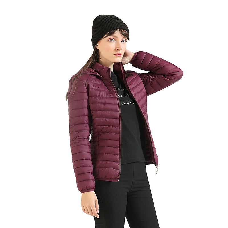 Jaqueta Feminina Puffer com Capuz