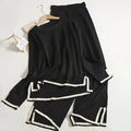 Conjunto de lã macio Calça e Blusa manga longa de gola alta Noruega