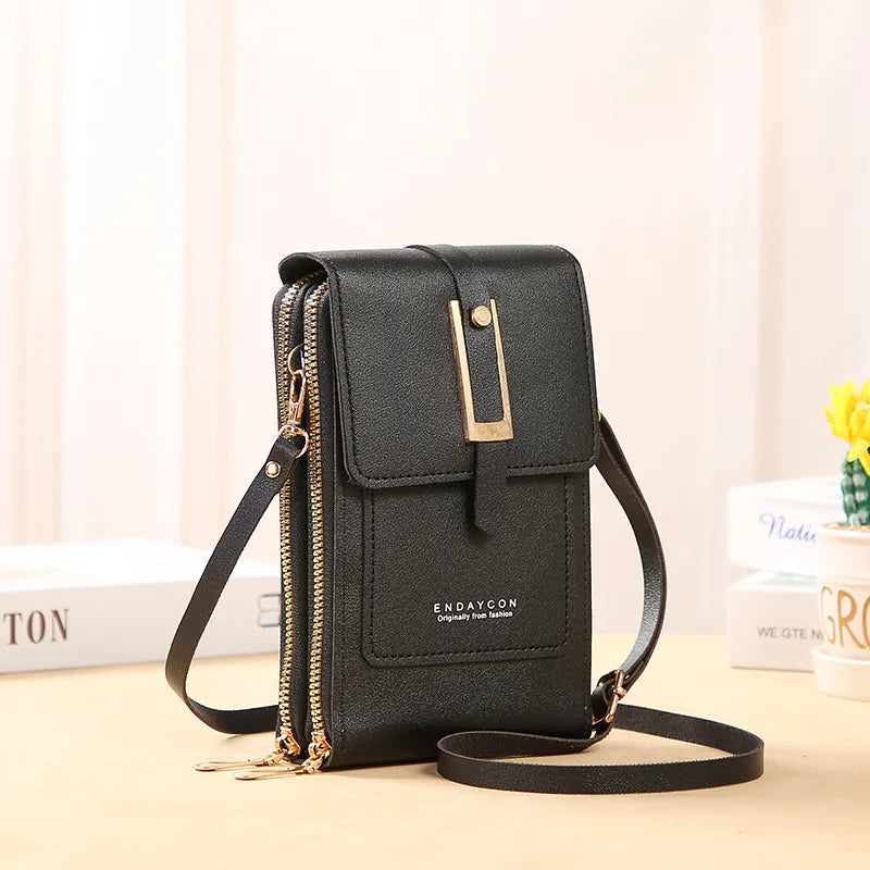 Bolsa de Couro com Tela Touch Screen + Proteção RFID