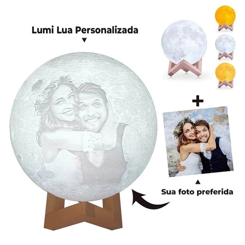 Lâmpada de lua fotográfica luz de foto 3D personalizada