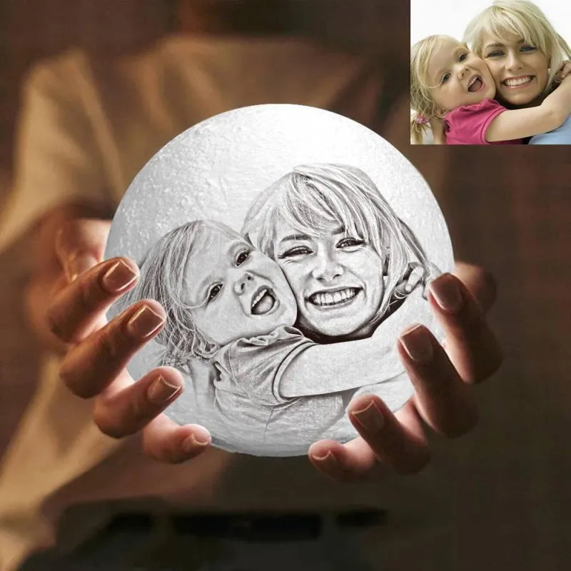 Lâmpada de lua fotográfica luz de foto 3D personalizada