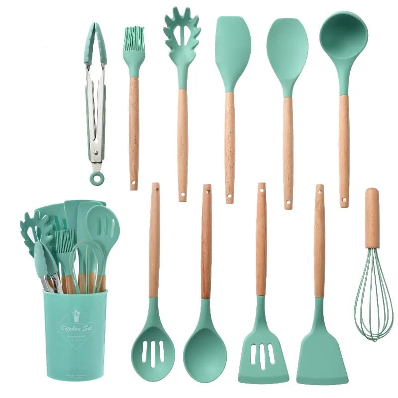 Jogo de Utensílios para Cozinha de Silicone 12 Peças