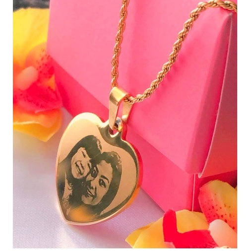 Colar com Pingente Coração Personalizado Inox
