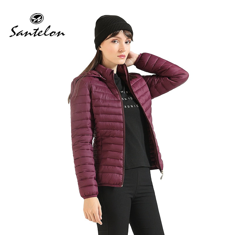Jaqueta Feminina Puffer com Capuz